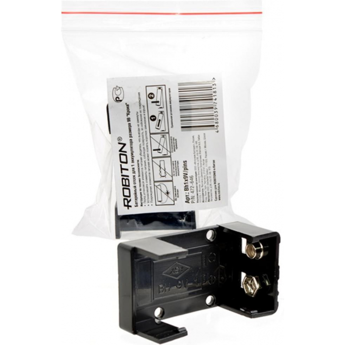 Отсек для элементов питания ROBITON Bh1x9V/pins с выводами для пайки PK1 19722